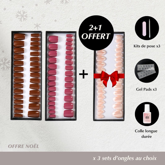 Offre NOËL - x3 sets Faux Ongles