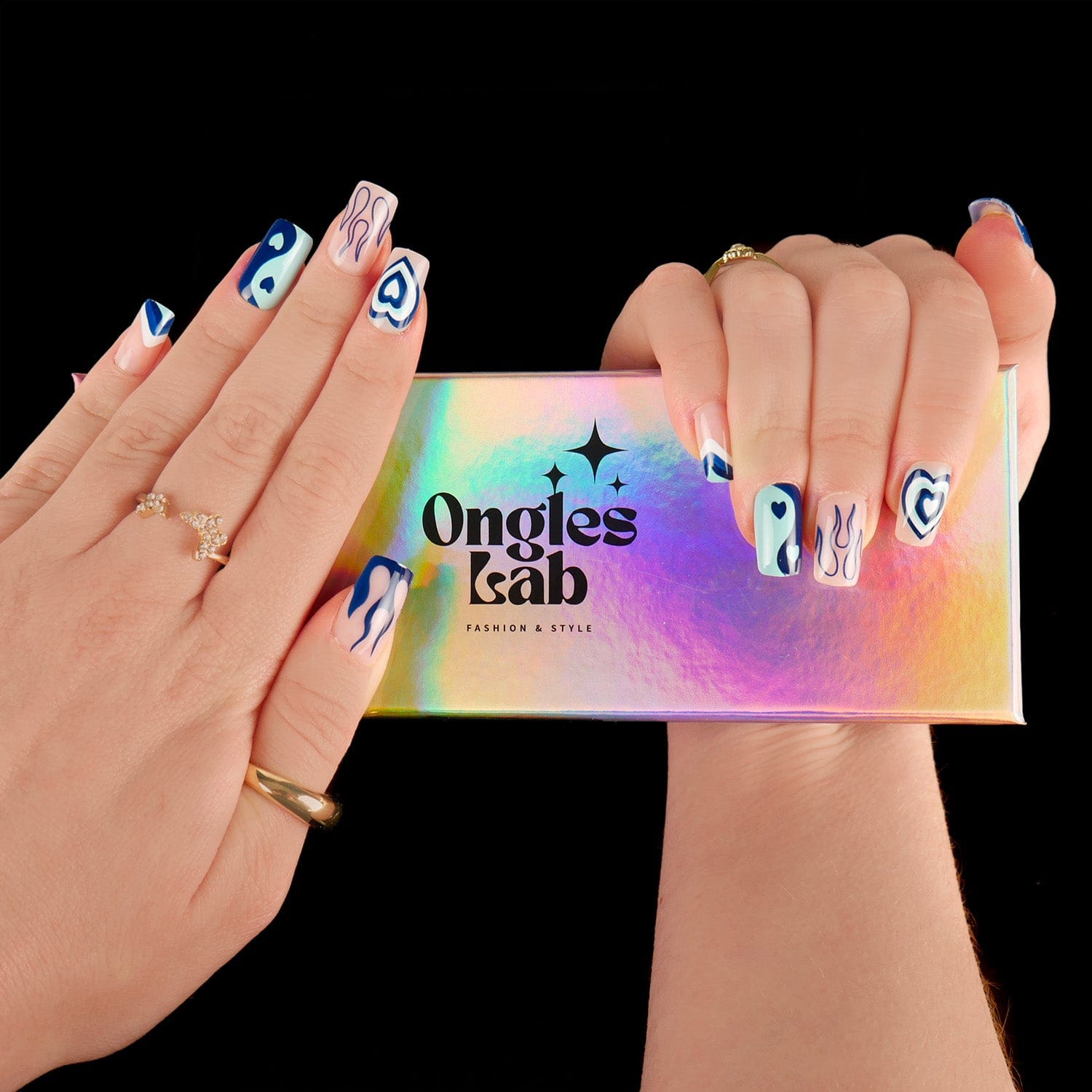 Faux ongles - 90's bleus