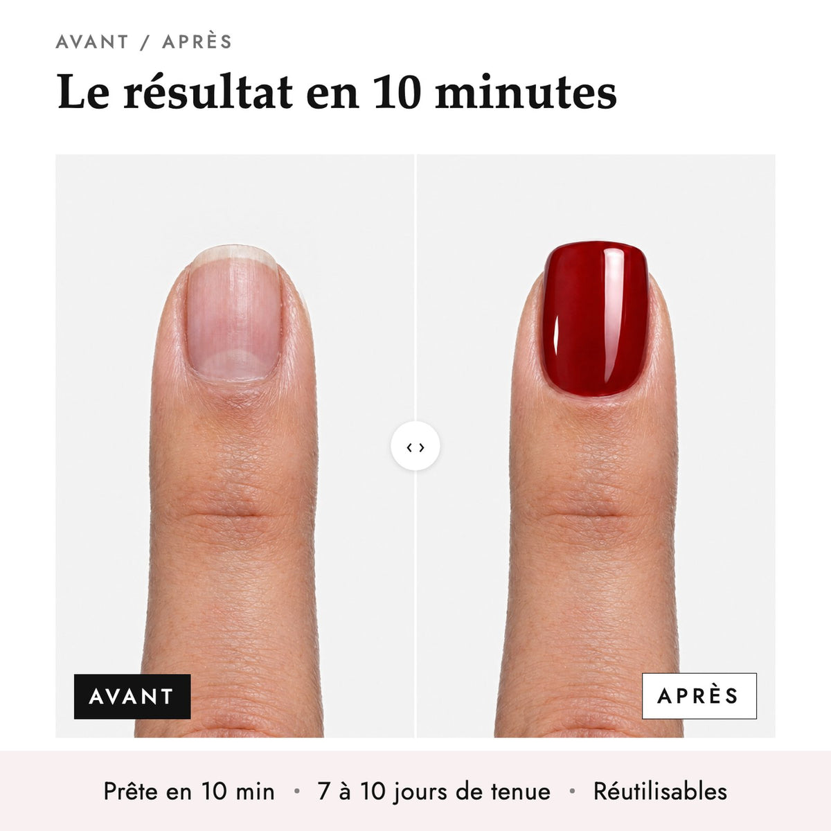 Avant après pose des faux ongles